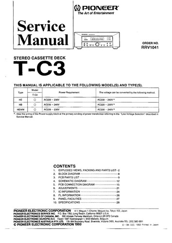 Service manual für - service, pioneer