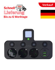 3-fach Mehrfachsteckdose 3er Steckdose Adapter mit USB-A+C Wandmontage Ladegerät