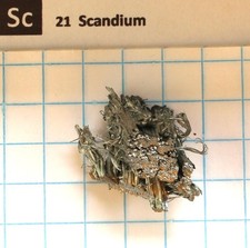 Destilliertes Scandium Metall 99,9% #3 9,46 Gramm Element 21