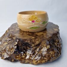 Vintage Armreif Holz Rund Damen Modeschmuck Hippie Festival Armring Bemalt Holz 