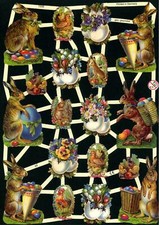 # GLANZBILDER # EF 7256 tolle alte Ostern Motive mit GLIMMER nostalgisch   #