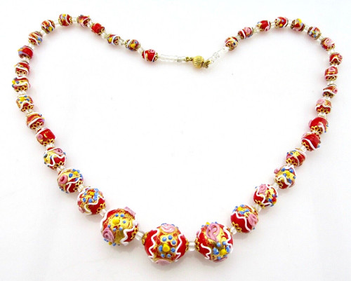 Murano kette rot gold 52 - murano, kette,