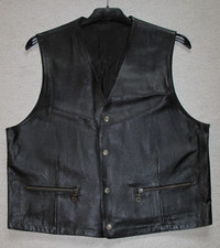 Motorrad Lederweste schwarz Herren Gr. M / 50 guter Zustand TOP