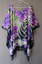 Tunika Bluse Shirt VIOLETT SCHWARZ  BLUME XXXL 2XL 3XL 4XL 52 54 56 58 60 -G261