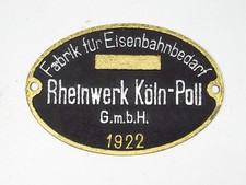 Original Waggonschild - Rheinwerk Köln- Poll von 1922