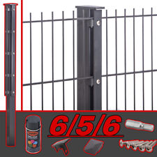 Doppelstabmattenzaun Gartenzaun Stahlmattenzaun 656 Zaun mit Abdeck Flachleiste