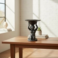 vintage afrikanische Afrika Figur 30cm x 22cm Keramik Skulptur Opferschale PT1