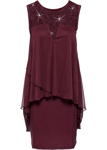 Jerseykleid mit chiffon - mit, gr