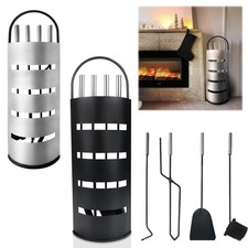 Kaminzubehör 5 teilig Edelstahl Kaminbesteck mit Beschichtet und Sichtschutz