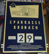 Vintage Sparkasse KRONACH Dauerkalender ewiger Kalender Reklame Kalender