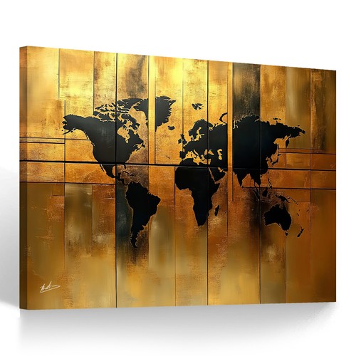 Leinwand bild weltkarte - leinwand,