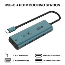 6in1 USB C Hub 1x HDMI 4K 3x