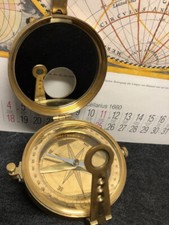 Vintage Peilkompass schwerer Messing Klappkompass Maritim Dekoration 
