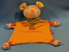SIGIKID MAUS SCHMUSETUCH MERRY MUS KUSCHELTUCH ORANGE GESTREIFT MOUSE FROTTEE