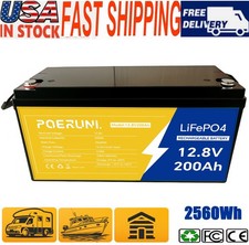 POERUNI 12V 200Ah LiFePO4 Deep