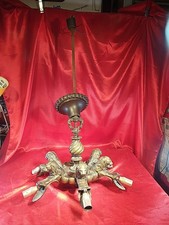 Antike Deckenleuchte Lampe Leuchter Löwen ? Voll Bronze Massiv 6 Flammig (5769)