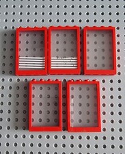 Lego City Krankenhaus Fenster Mit Scheibe 5 Stück Rot 4347 6380 A261