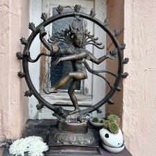 Große Bronze Statue Tanzender Shiva Nataraja 3kg Skulptur Figur Indien