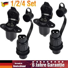 2/4 Set 3 Polig Traktor Stecker Steckdose 12V 24V Wasserdicht Anhänger Adapter
