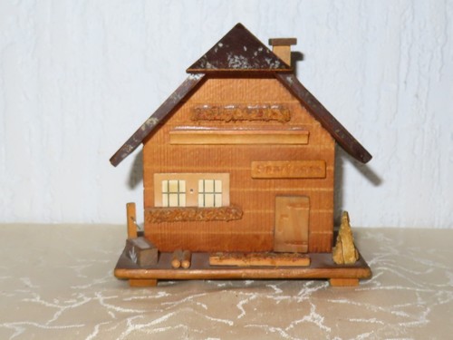 Vintage holzhaus sparkasse - vintage,