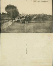 Ansichtskarte Güsten Straßenpartie, Bahnübergang b Bernburg 1912