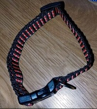 Hundehalsband Nylon Halsband Hunde rot/ schwarz