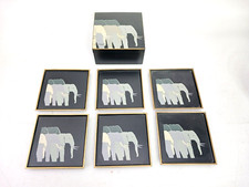 Otagiri Tuskers 6 x Elefanten Untersetzer Lack Japan in Dose, Designerstück