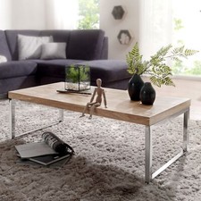 Massiver Couchtisch JAVA 120cm Akazie Design Wohnzimmertisch Holz Tisch Massiv