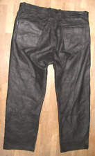 " WALLABY " Herren- Lederjeans / Nubuk- Lederhose in schwarz ca. W36" /L27"