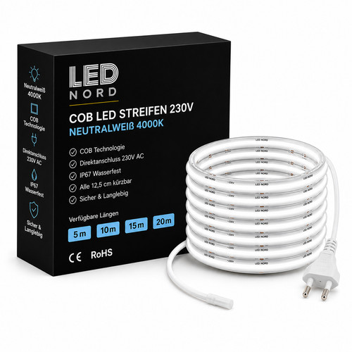Led 230v cob streifen - led,
