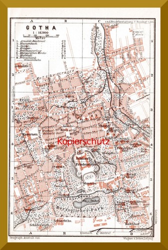 Gotha alter stadtplan - gotha, +alter