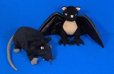 2x IKEA FLEDERMAUS VAMPIR KRYP +RATTE Ratta Gosig Minnen Plüsch schwarz 33 cm