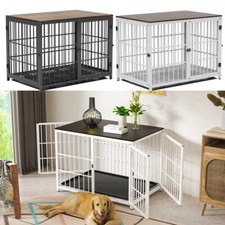 Modern Hundekäfig Holz Tischoberfläche Hundebox Drahtkäfig Gitterbox Hundehaus