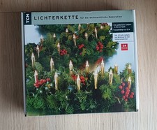 WEIHNACHTEN/WINTER, Lichterkette, 30 goldfarbene Lampen in Kerzenoptik