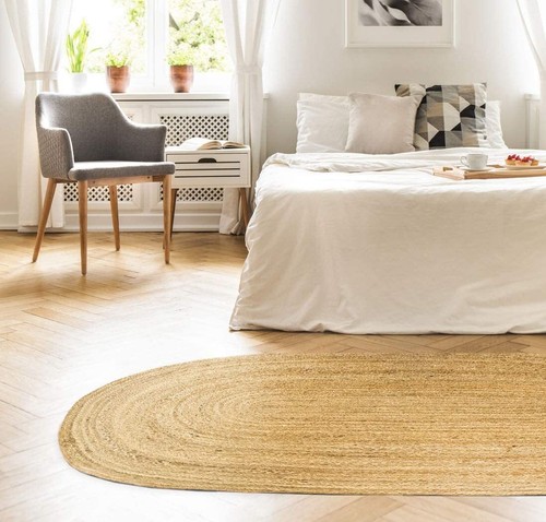 Jute teppich oval 90x60cm - oval,