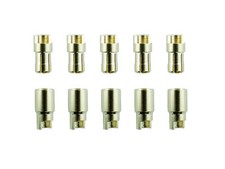 5 Paar 6 mm Goldkontaktstecker
