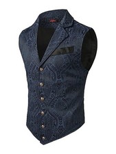 Gothic Herren Viktorianische Anzugweste Steampunk Gothic Weste Casual Punk