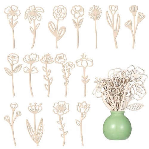 Stück holzblumen deko set - holzblumen,
