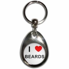 Beards I Love Herz Träne Tropfen Metall Schlüsselanhänger (43 mm x 33 mm)