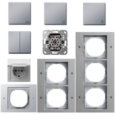 Gira Programm TX_44 IP44 UP Farbe Alu Feuchtraum TX Steckdose Schalter Wippe etc