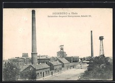 Homberg, Steinkohlen-Bergwerk Rheinpreussen, Schacht III., Ansichtskarte 1906 