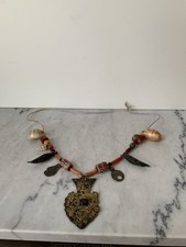 Antik Collierkette Berber Fibula Koralle Afrika Schmuck ethnisch