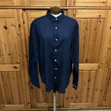 H&M Herren Hemd Blau Gr. L Regular fit Leichtes Hemd Langarm