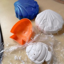 Gießform Kunststoff Muschel Fisch Bastel Formen Gips Beton Gartensteine