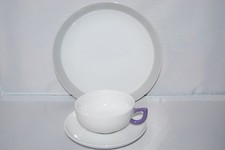 kleine ! Teetasse 3tlg. Friesenteetasse City Modern Art grau Arzberg  UT größer