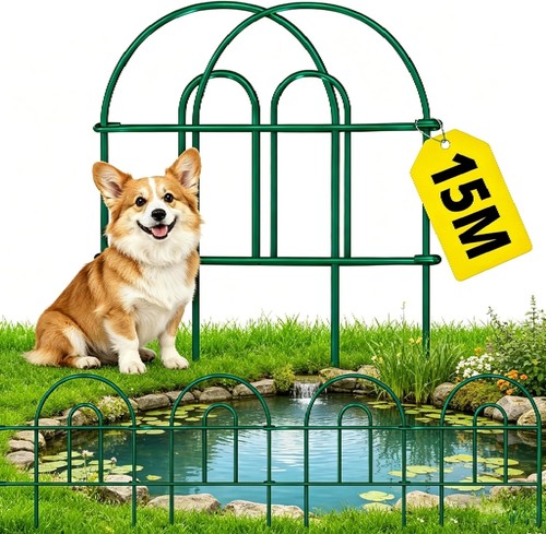 Metallischer gartenzaun 46cm - metallischer,
