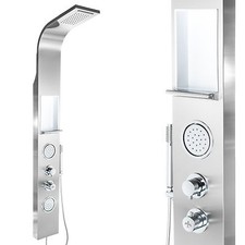 Steinkirch Edelstahl Duschpaneel mit Ablage Regendusche Duschsäule Dusche Brause