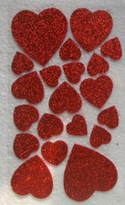 20 Sticker Herzen Schaumstoff
