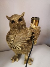 Tierlampe Eule Uhu 36 cm gold