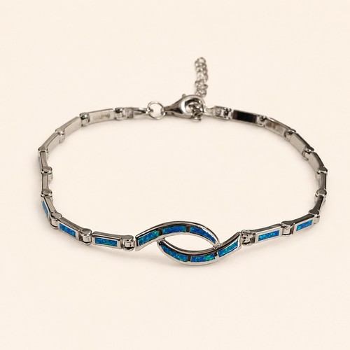 Blau opal inlay auge armband - opal,